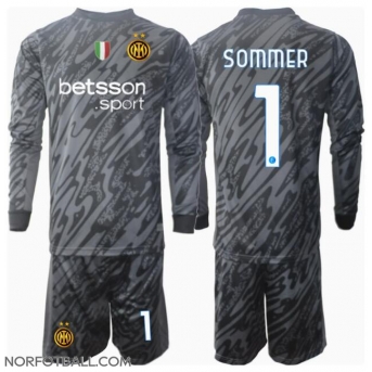 Billige Fotballdrakt Inter Milan Yann Sommer #1 Keeper Replika Tredjedraktsett Barn 2024-25 Langermet (med bukser)